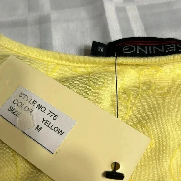 Y2K  vtg NWT top,women M, Layered sheer,overlay,floral yellow,fairy,feminine EC - Picture 14 of 16